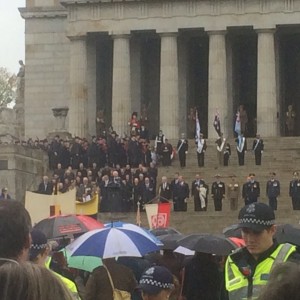 Anzac Day Sea of Umbrellas